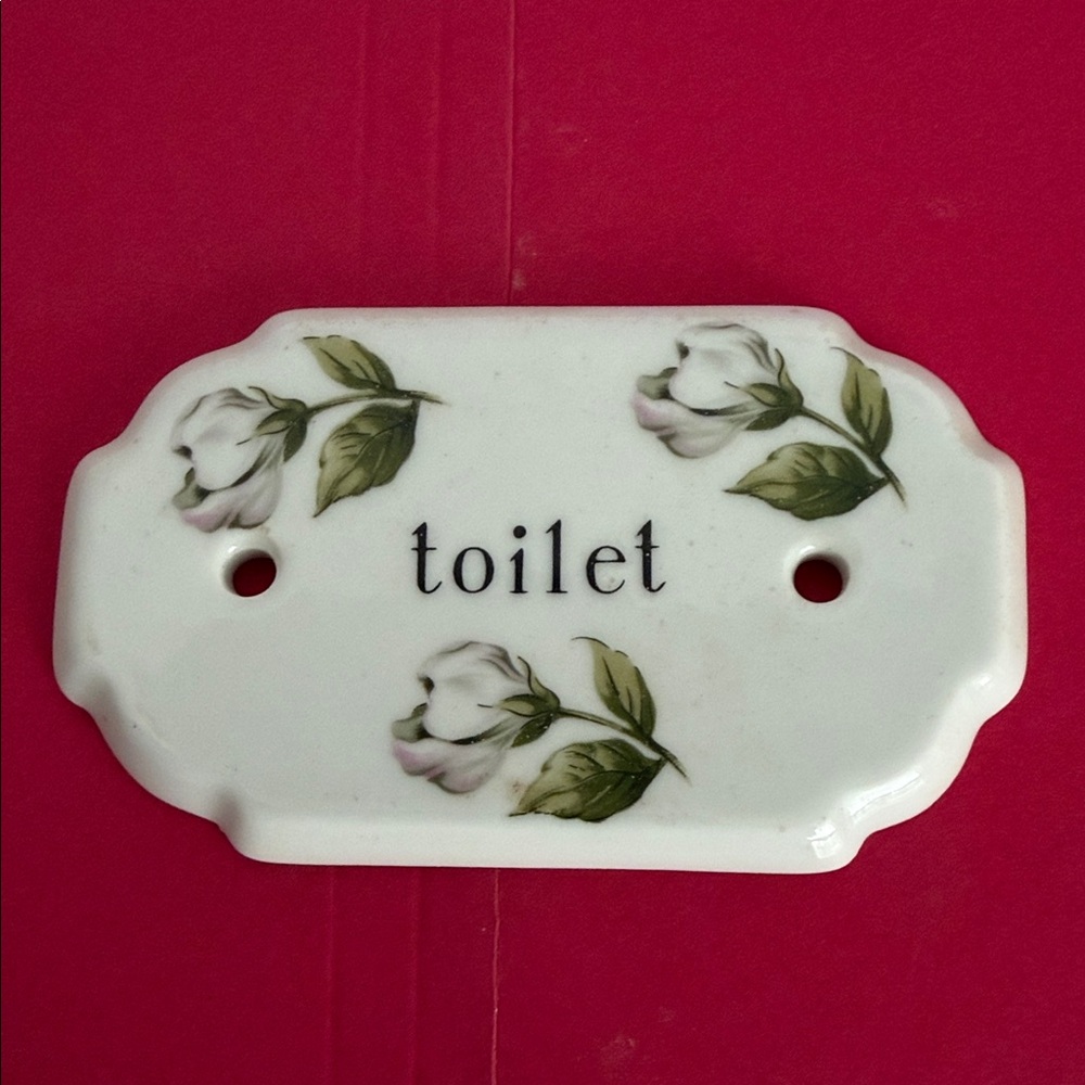Vintage French Porcelain "Toilet" Plaques Les Bains de Paris